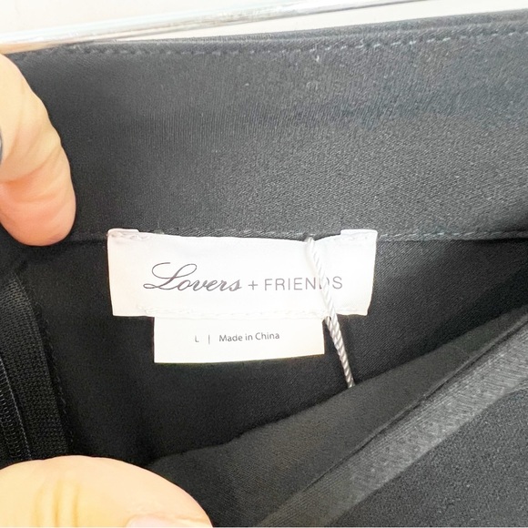 LOVERS + FRIENDS BLACK ON TRACK SNAP SIDE RED STRIPES SKINNY PANTS SZ LARGE NWT - Picture 5 of 11